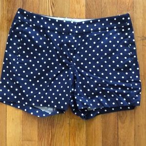 JCrew Nee with Tags Polka Dot Navy and White Shorts